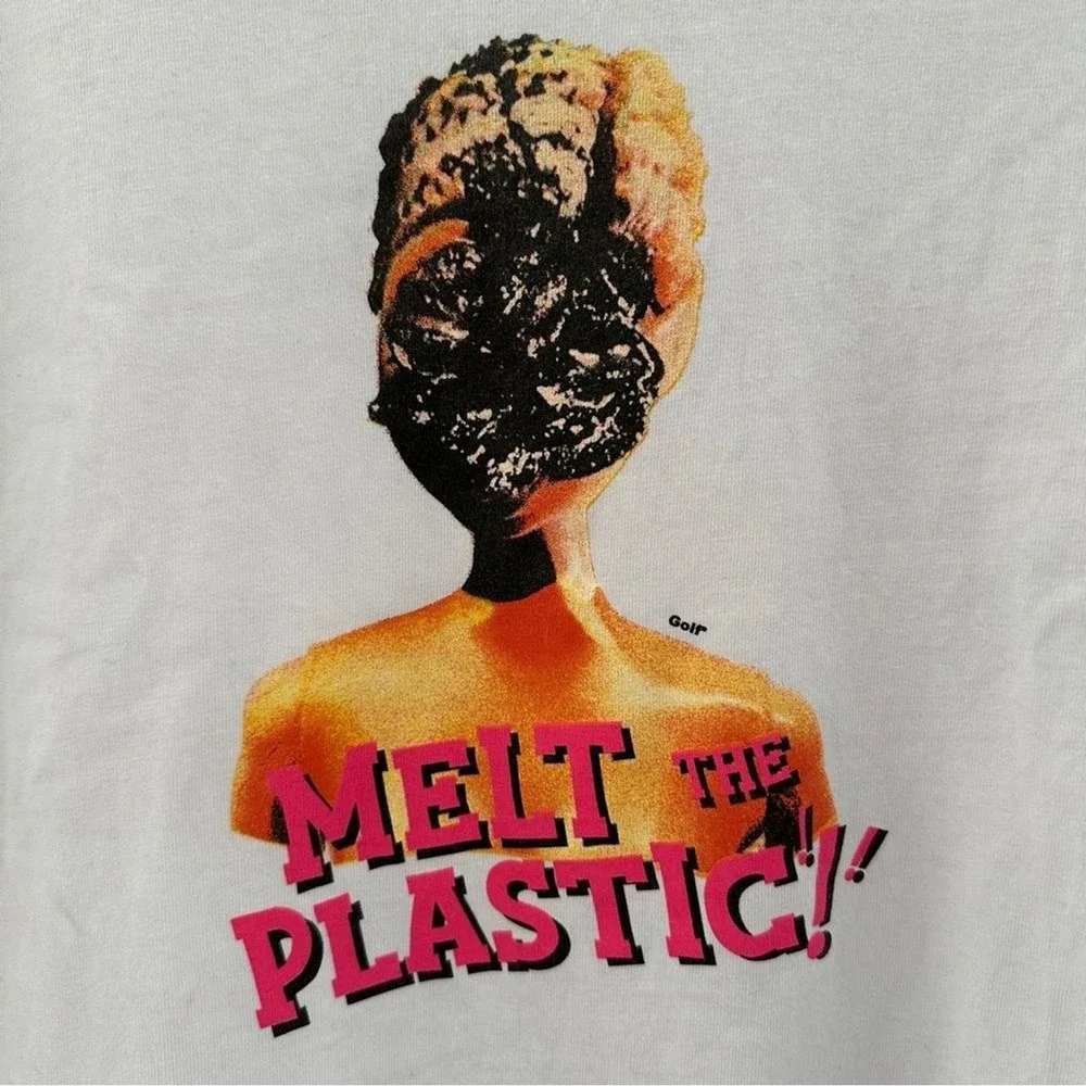 Golf Wang‎ Graphic T-Shirt Mens Size M White Melt The Plastic Short Sleeve Tee